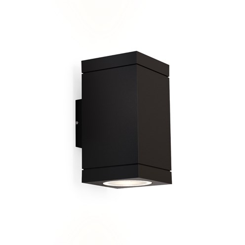 Wever & Ducré+TUBE CARRÉ WALL 2.0 PAR16 2x max. 5W GU10, IP65, välisvalgusti, matt must